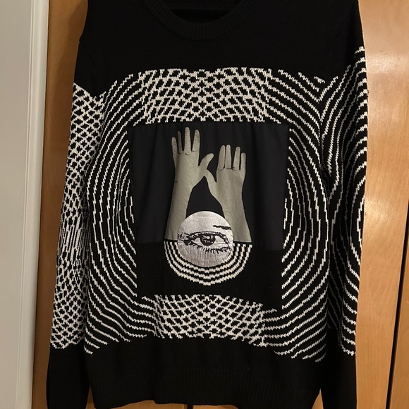 Diesel Occhy Sweater XL Black and White Graphic
